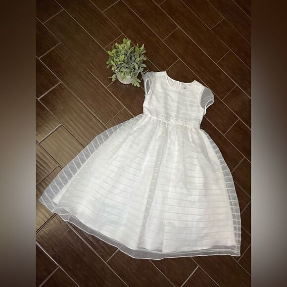 Us Angels white sheer/embellished formal dress sz 10 - Picture 2 of 9